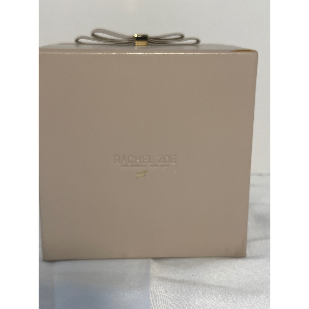 Rachel Zoe Beige Faux Leather Bow Jewelry Organizer Box With Mirror‎ - Picture 3 of 7